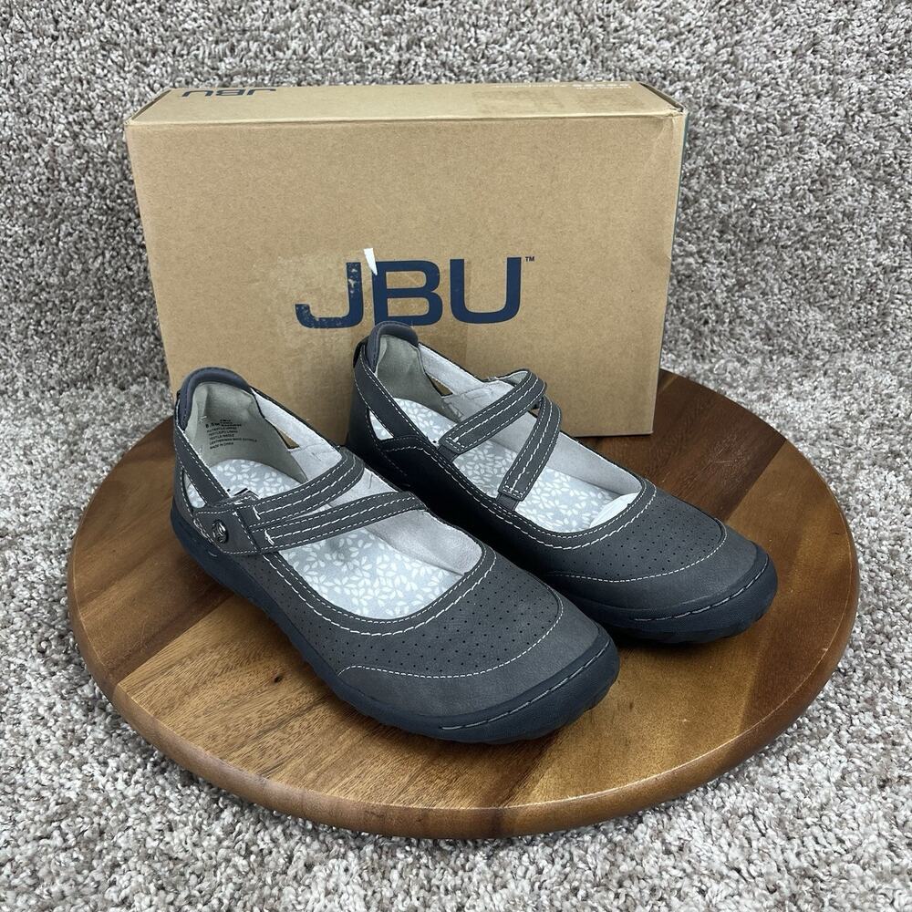 JBU Women's Fawn Mary Jane Size 8.5 M Shoes Charcoal Hook and Loop B3FAW50